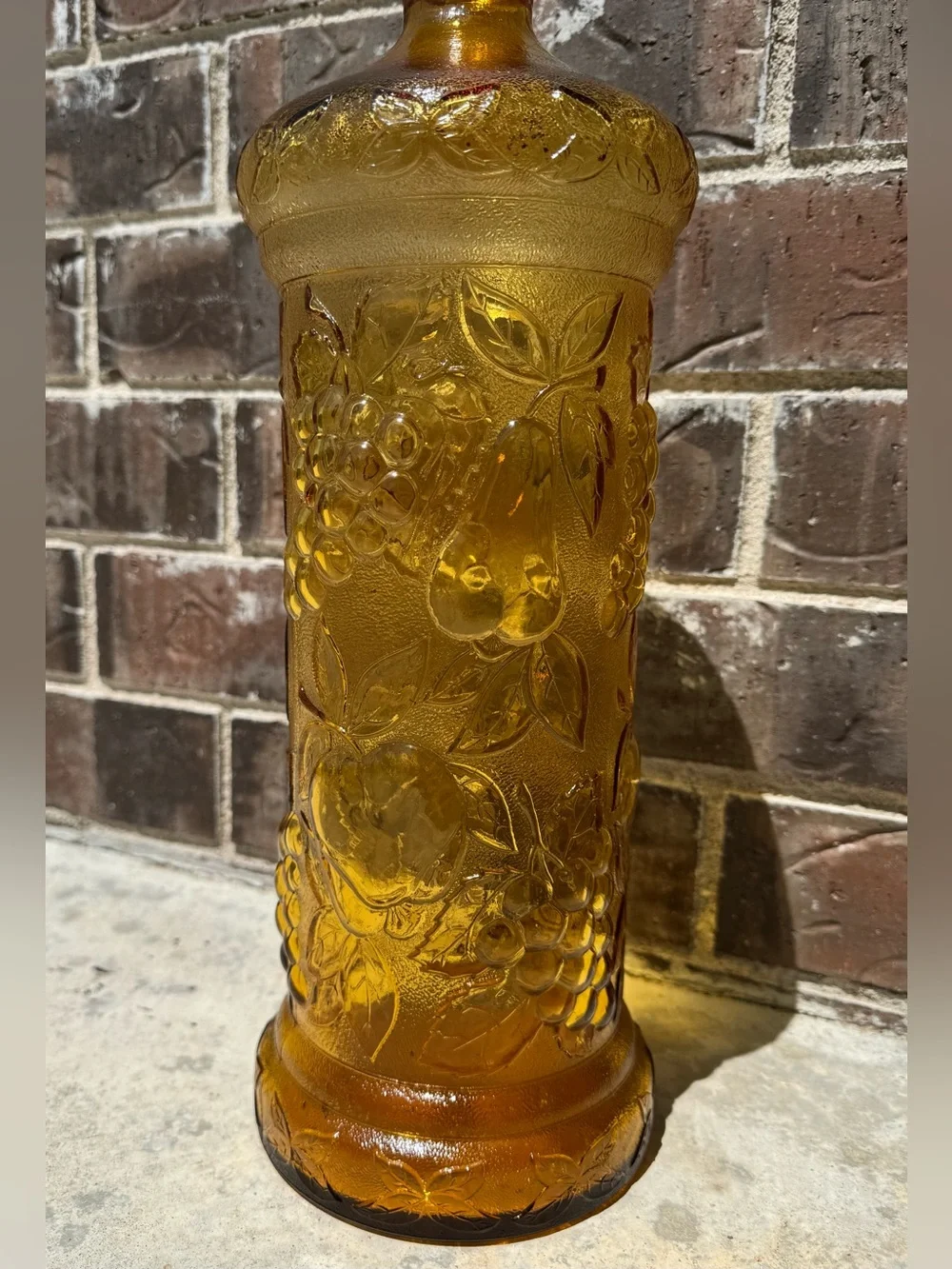 Empoli Italy Amber Glass Genie Decanter